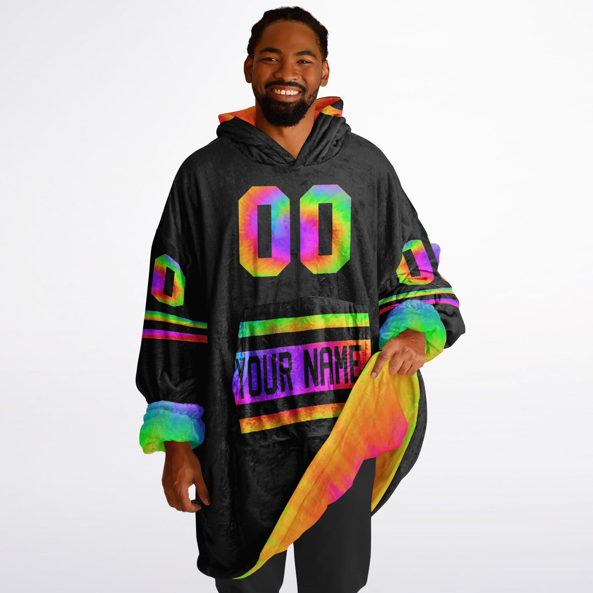 Tie Dye & Black Superfan Reversible
