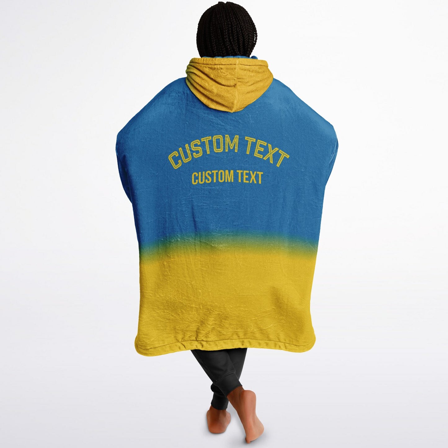 Blue and gold reversible snug hoodie with soft interior lining and casual everyday style for football fans.