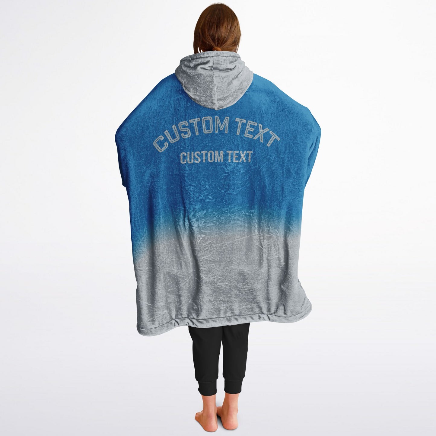 Blue and silver reversible snug hoodie with soft interior lining and casual everyday style for football fans.
