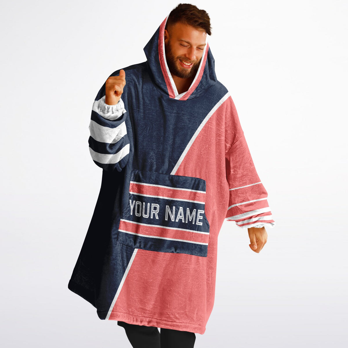 Navy Electric Coral White Split Decision