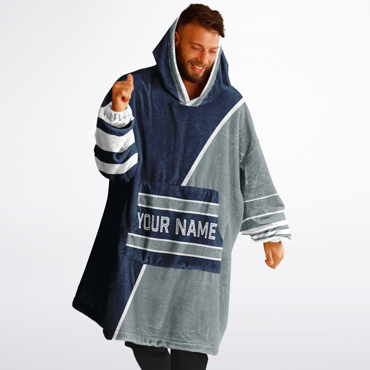 Navy Silver White Split Decision