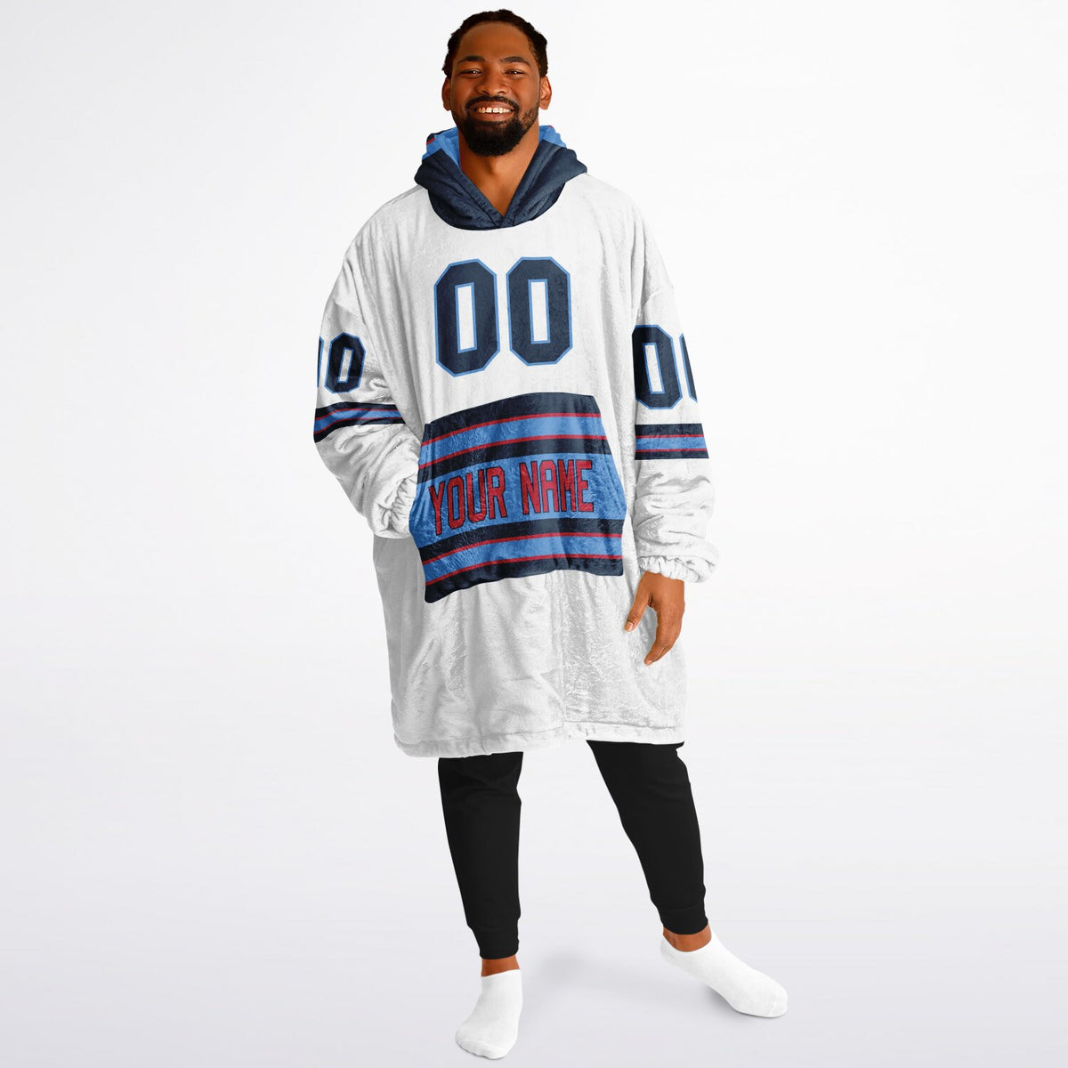 Light Blue/Navy/Red Superfan Reversible