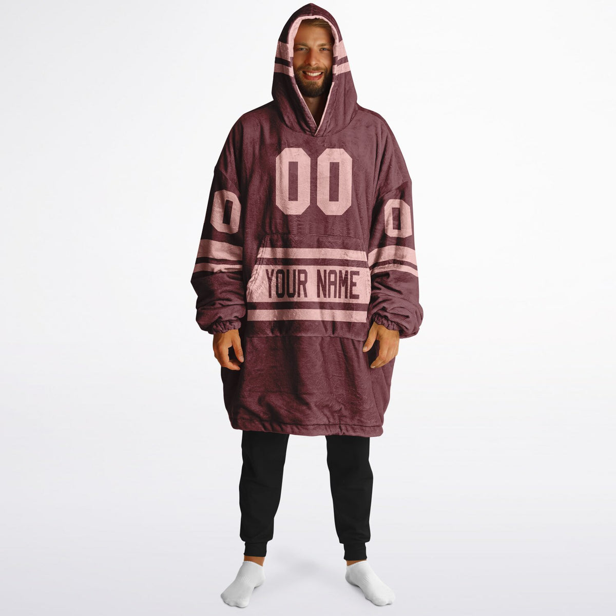 Burgundy & Blush Pink Superfan Reversible