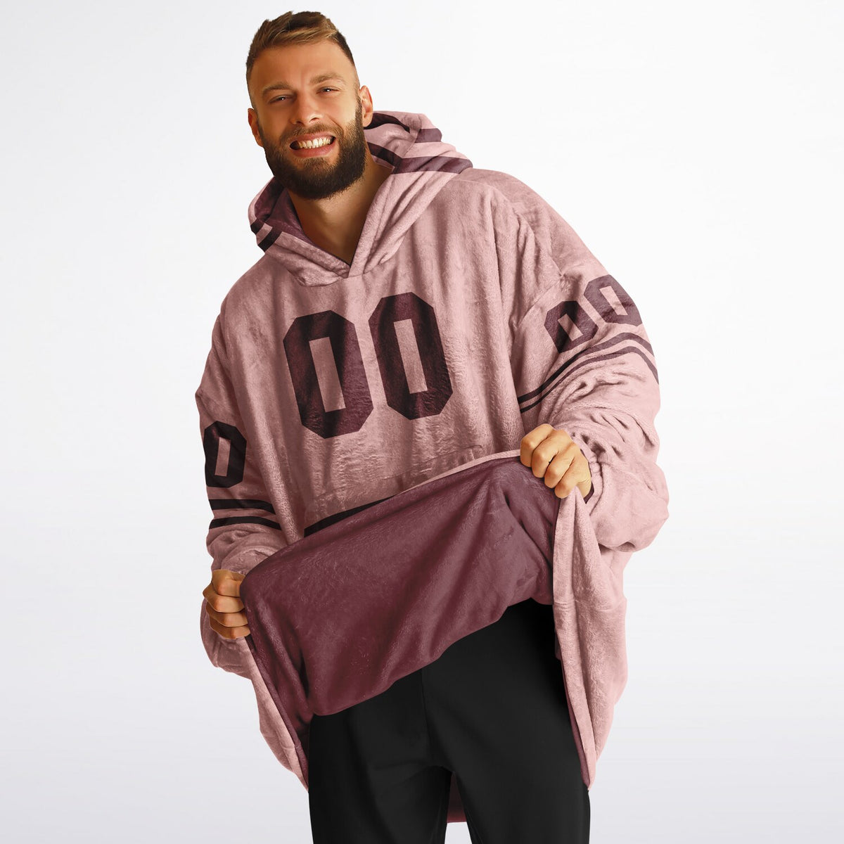 Burgundy & Blush Pink Superfan Reversible