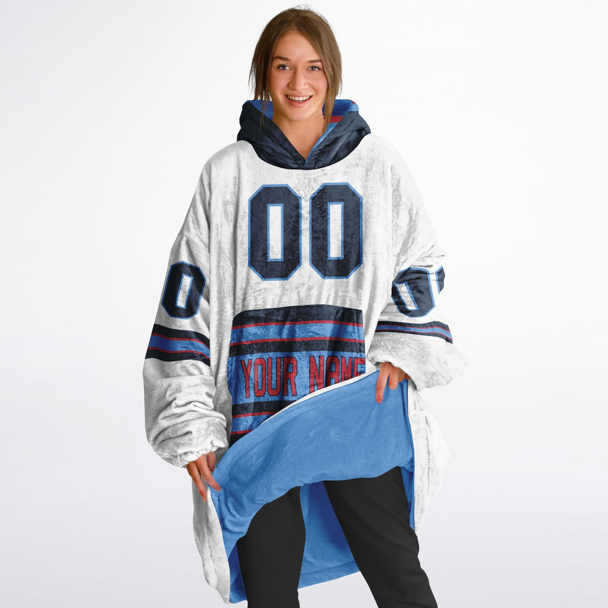 Light Blue/Navy/Red Superfan Reversible