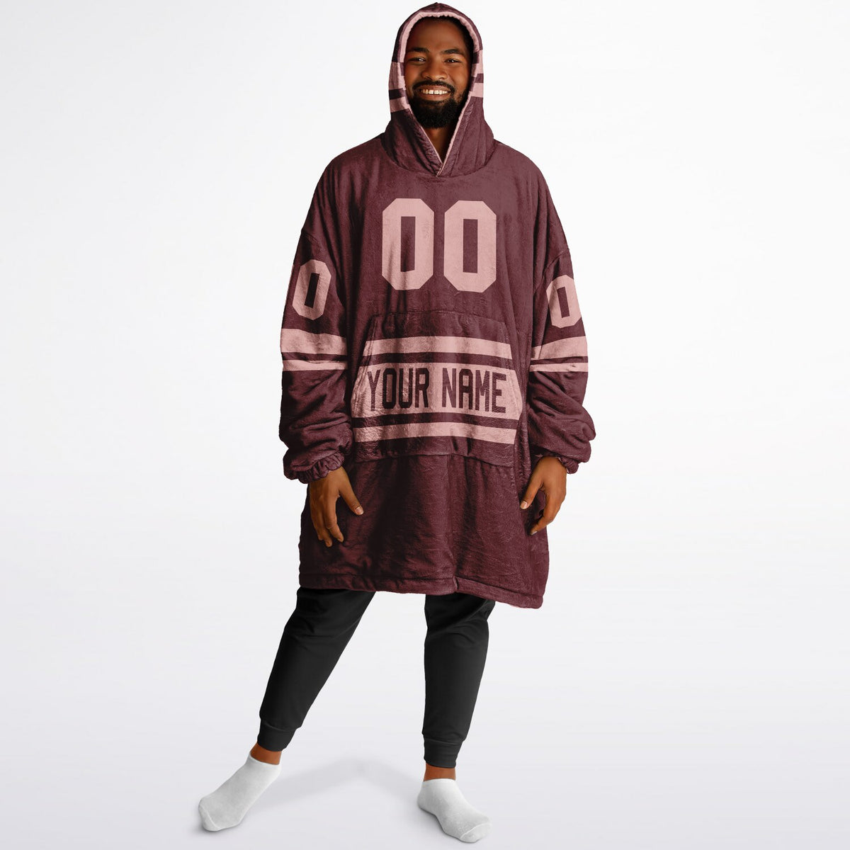 Burgundy & Blush Pink Superfan Reversible
