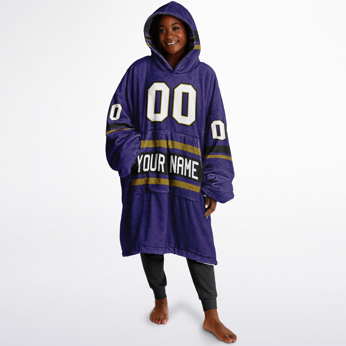 Purple Black Dark Gold Superfan Reversible