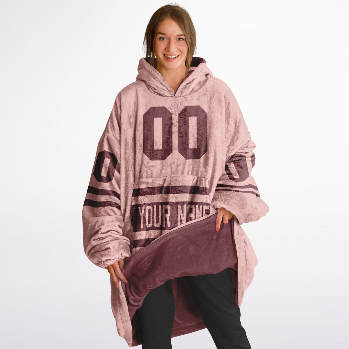 Burgundy & Blush Pink Superfan Reversible