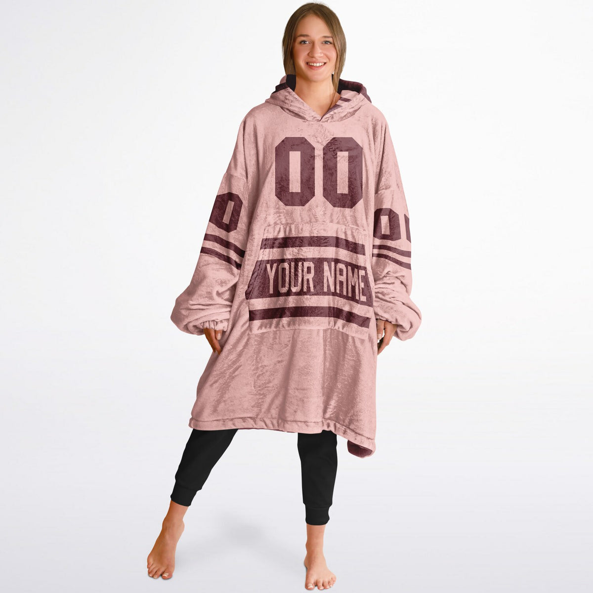 Burgundy & Blush Pink Superfan Reversible
