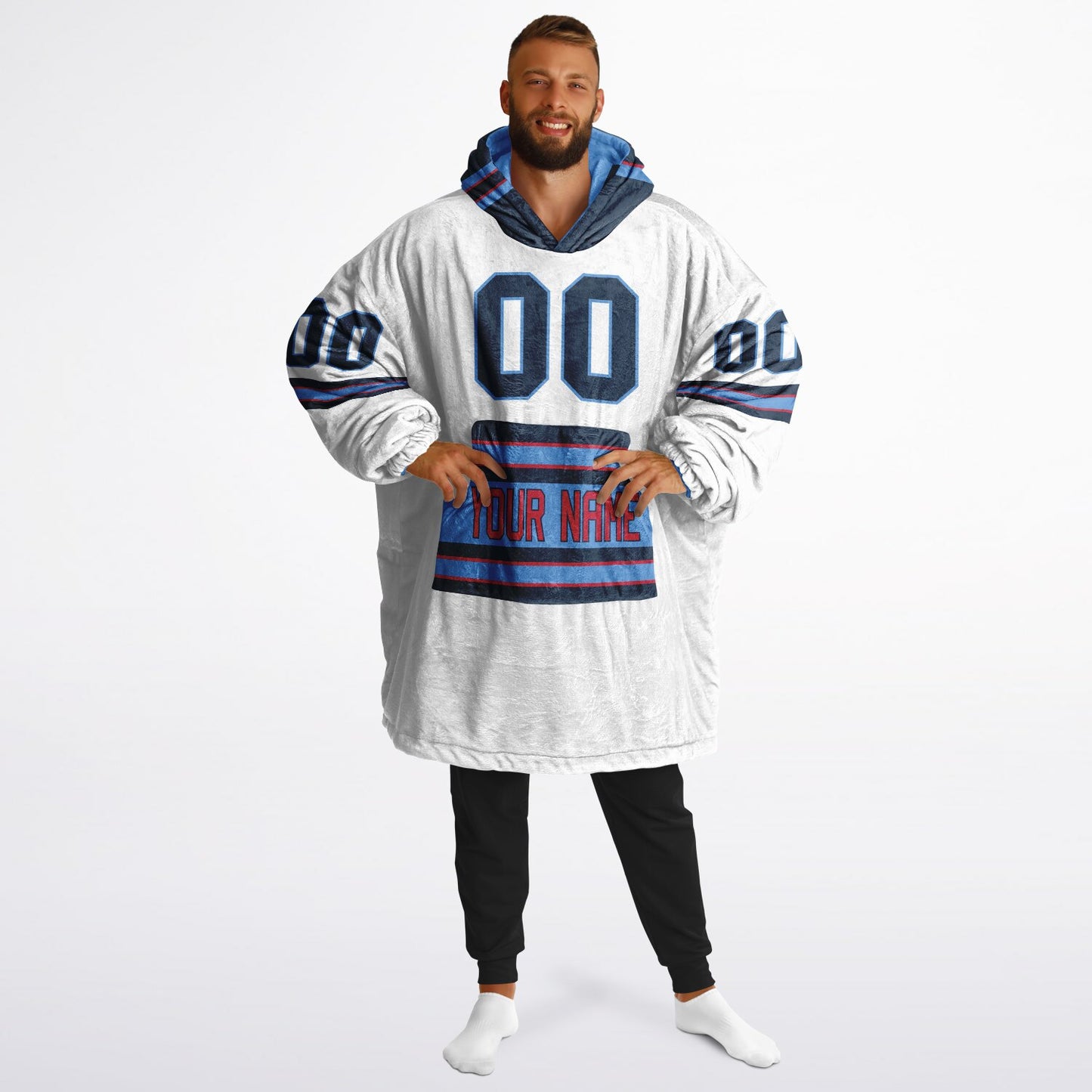 Light Blue/Navy/Red Superfan Reversible