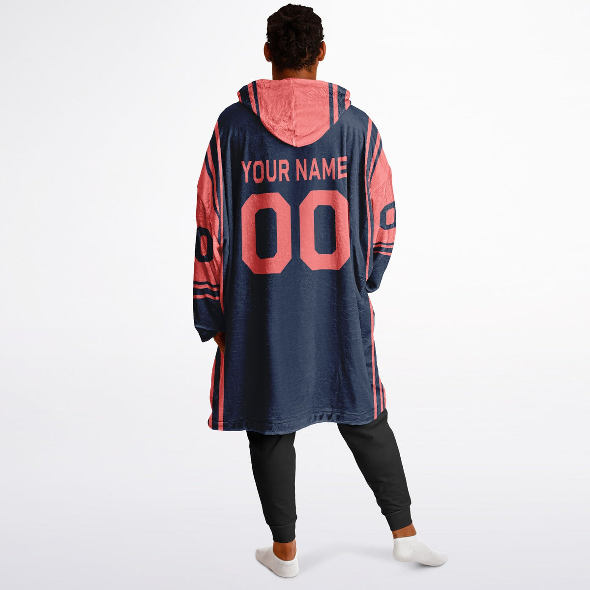 Navy & Electric Coral Bold