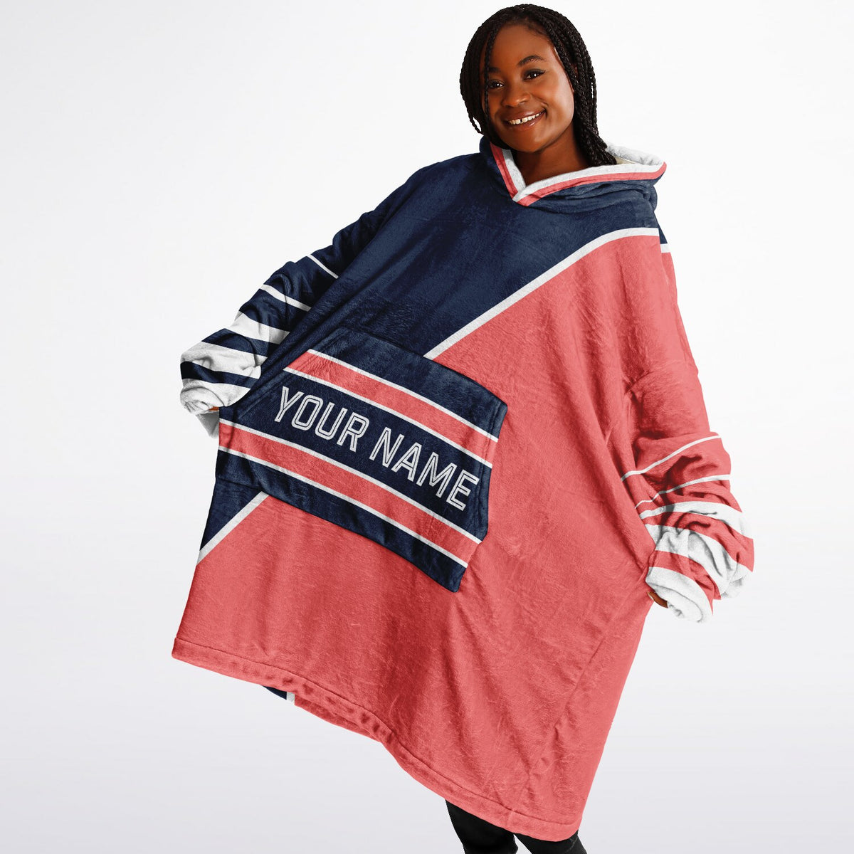Navy Electric Coral White Split Decision