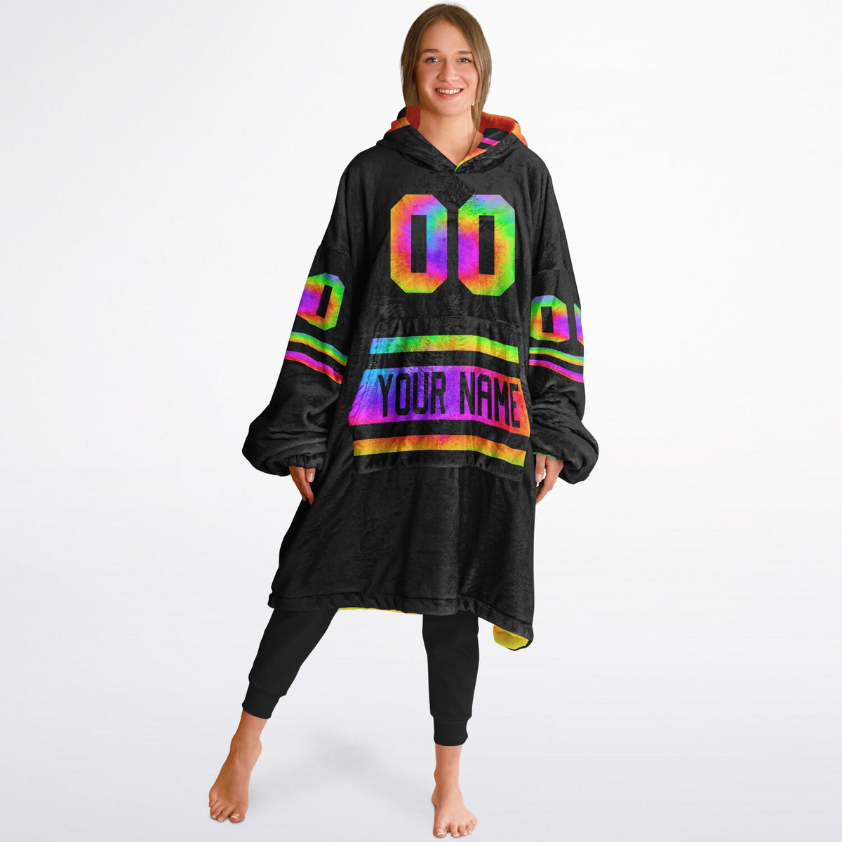 Tie Dye & Black Superfan Reversible