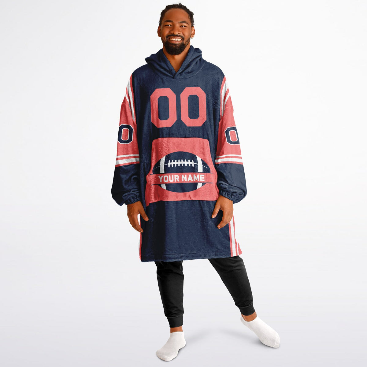 Navy Electric Coral White Bold