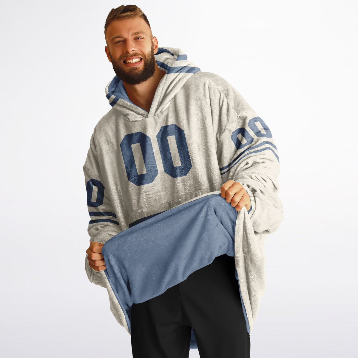 Slate Blue & Cream Superfan Reversible