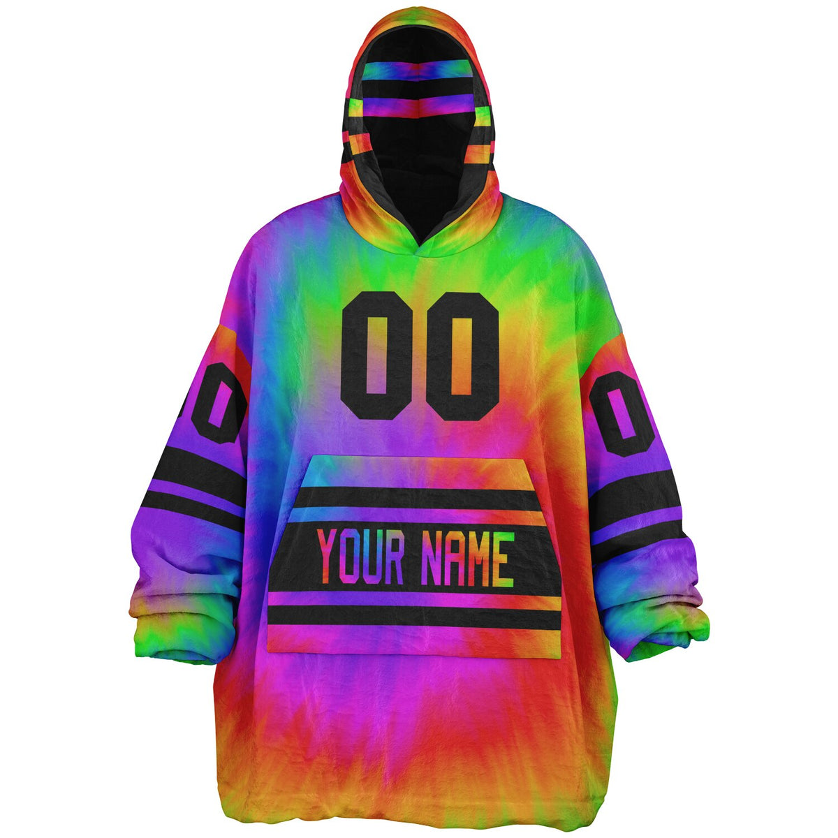 Tie Dye & Black Superfan Reversible