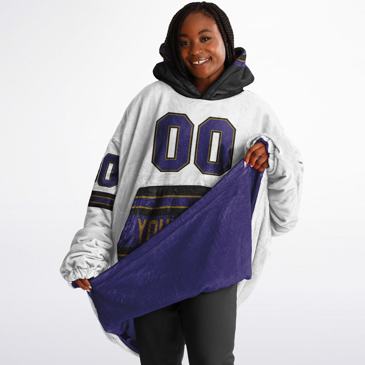 Purple Black Dark Gold Superfan Reversible
