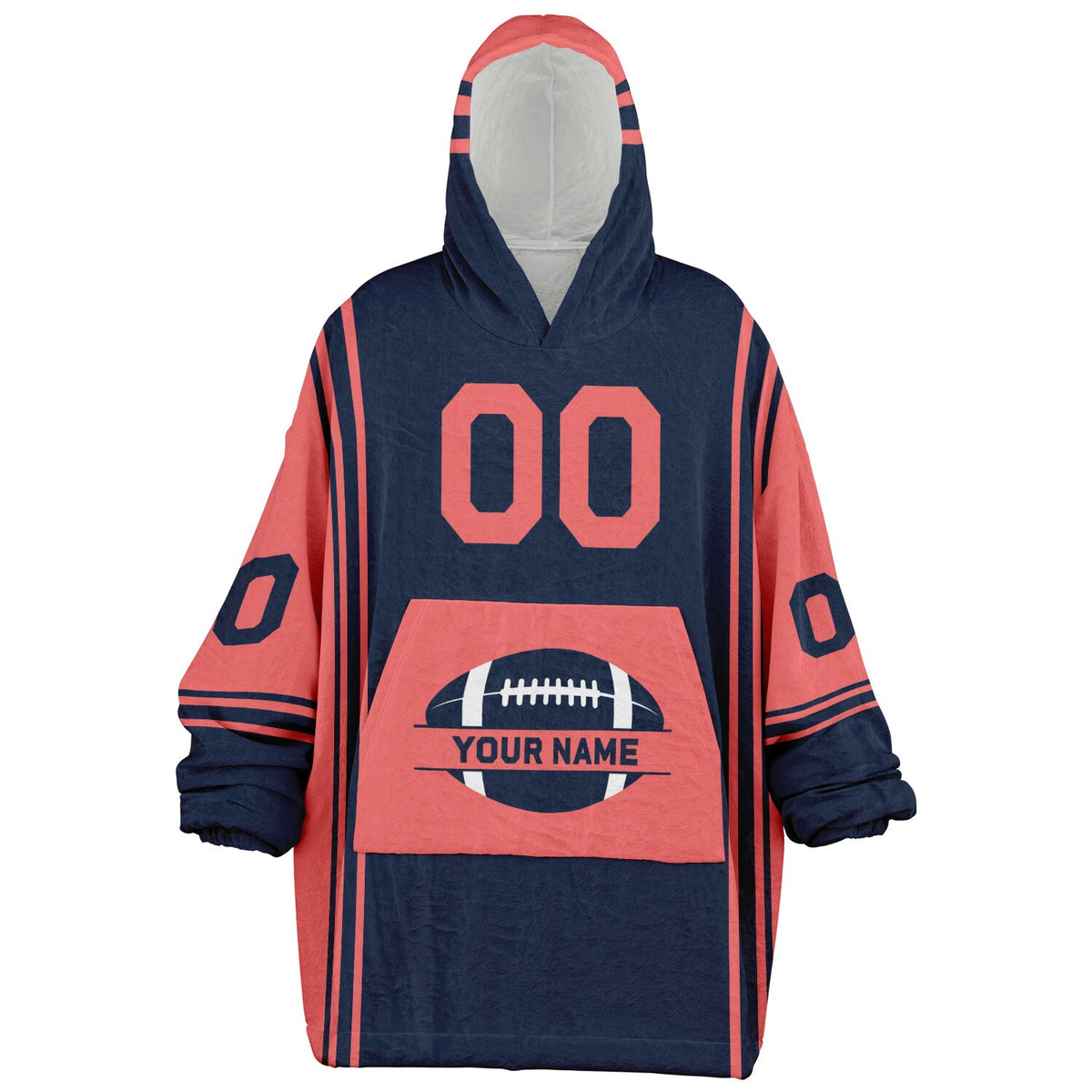 Navy & Electric Coral Bold