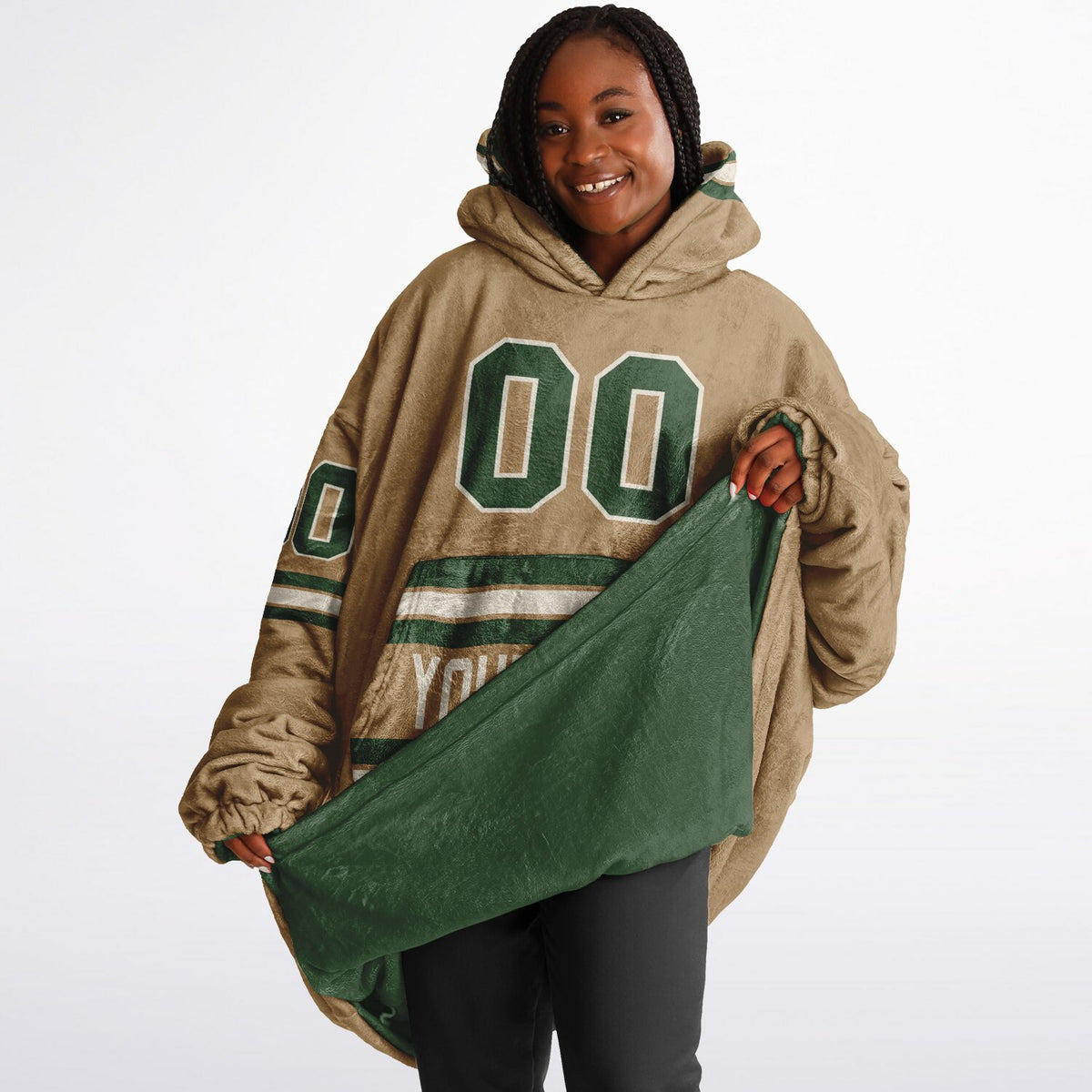 Forest Green Cream Camel Superfan Reversible