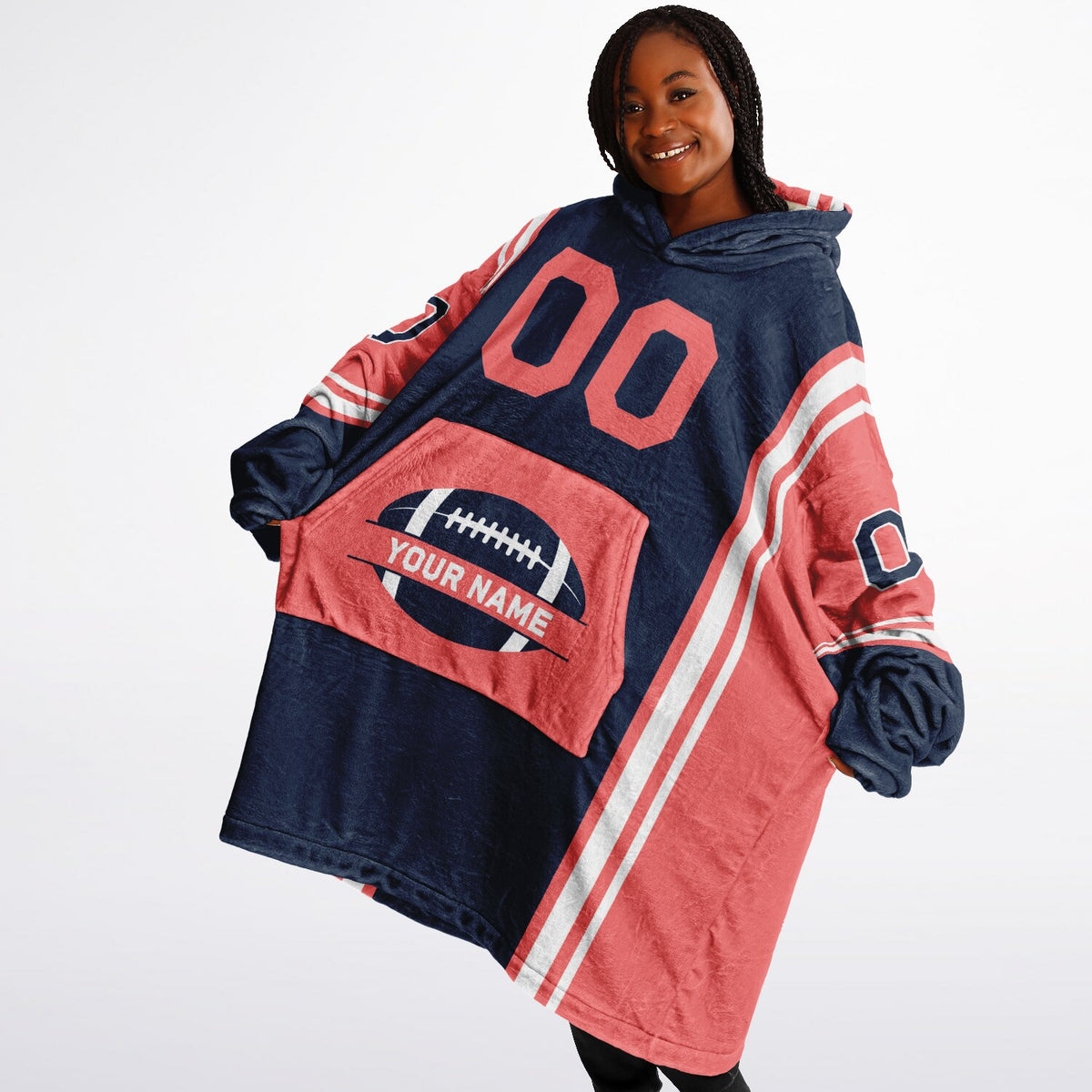Navy Electric Coral White Bold