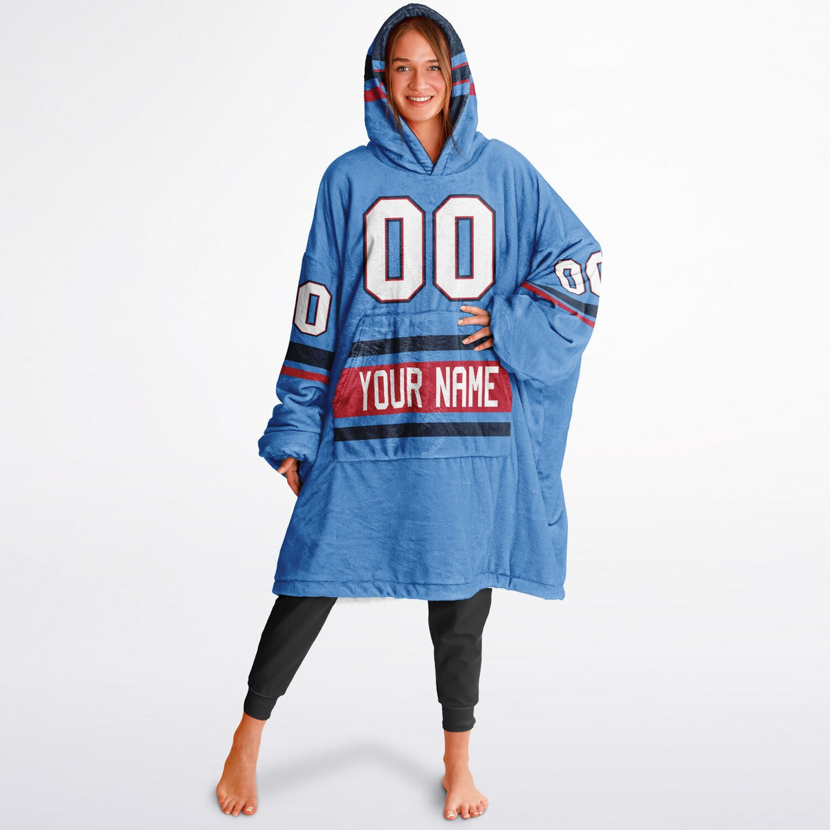 Light Blue/Navy/Red Superfan Reversible