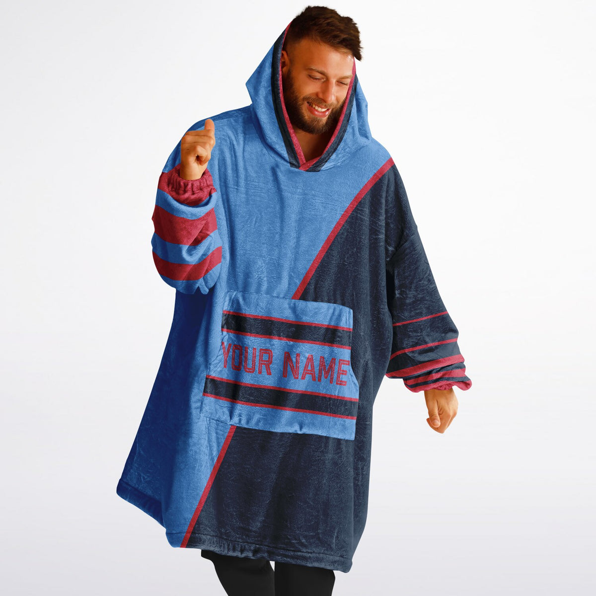 Light Blue Navy Red Split Decision