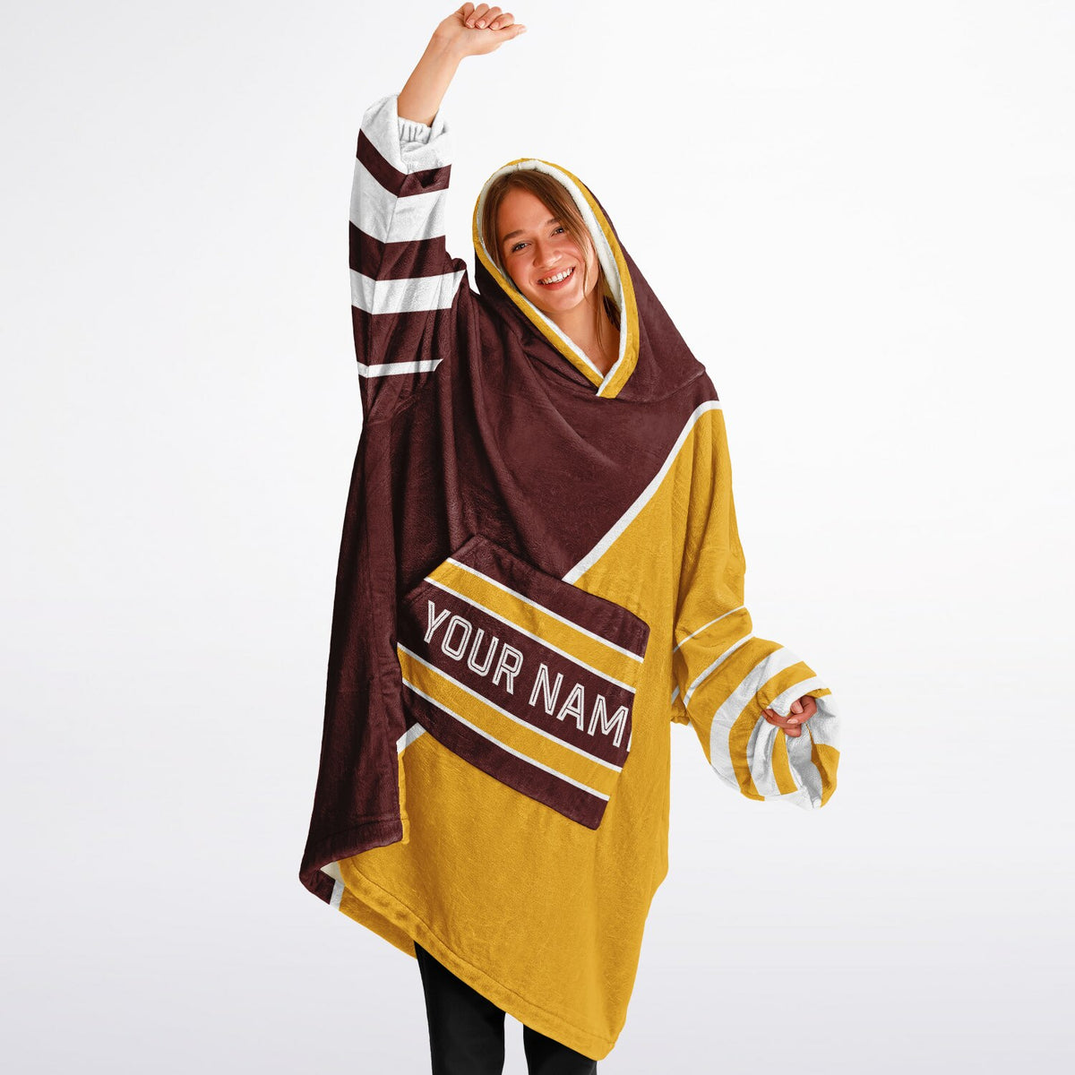 Burgundy Gold White Split Decision