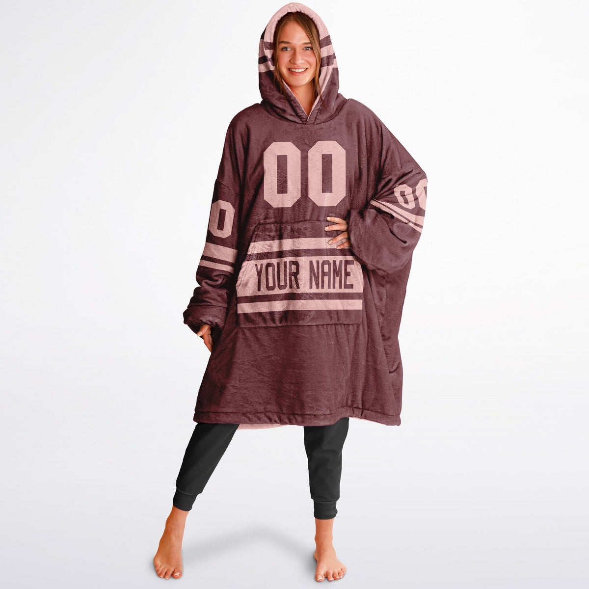 Burgundy & Blush Pink Superfan Reversible