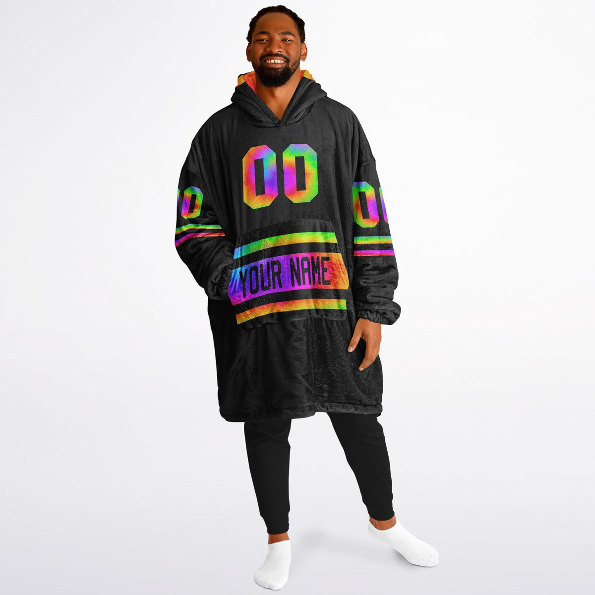 Tie Dye & Black Superfan Reversible