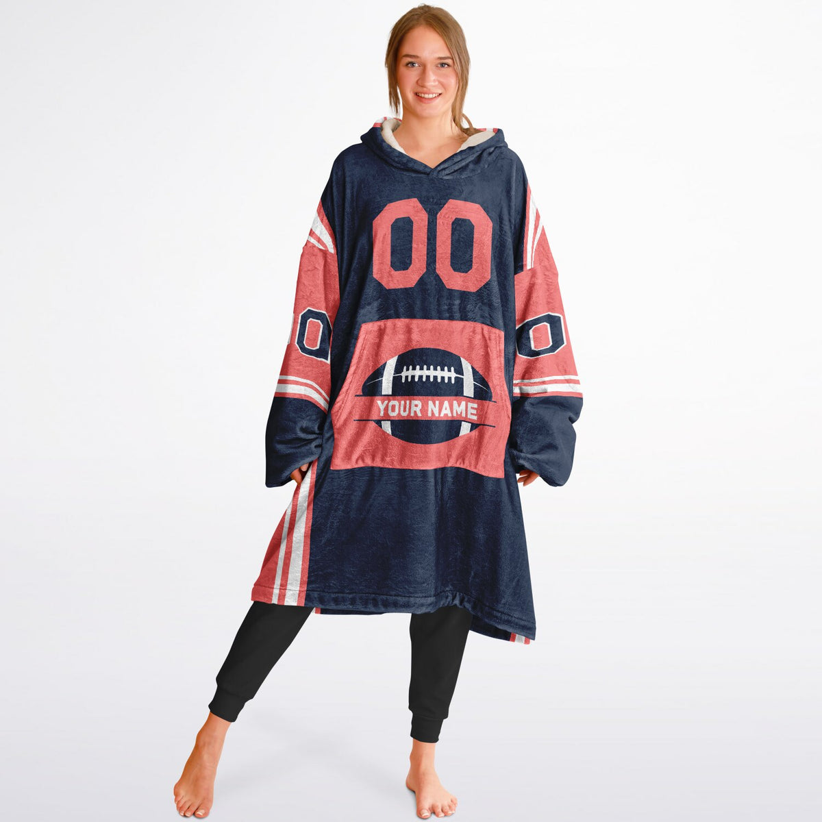 Navy Electric Coral White Bold