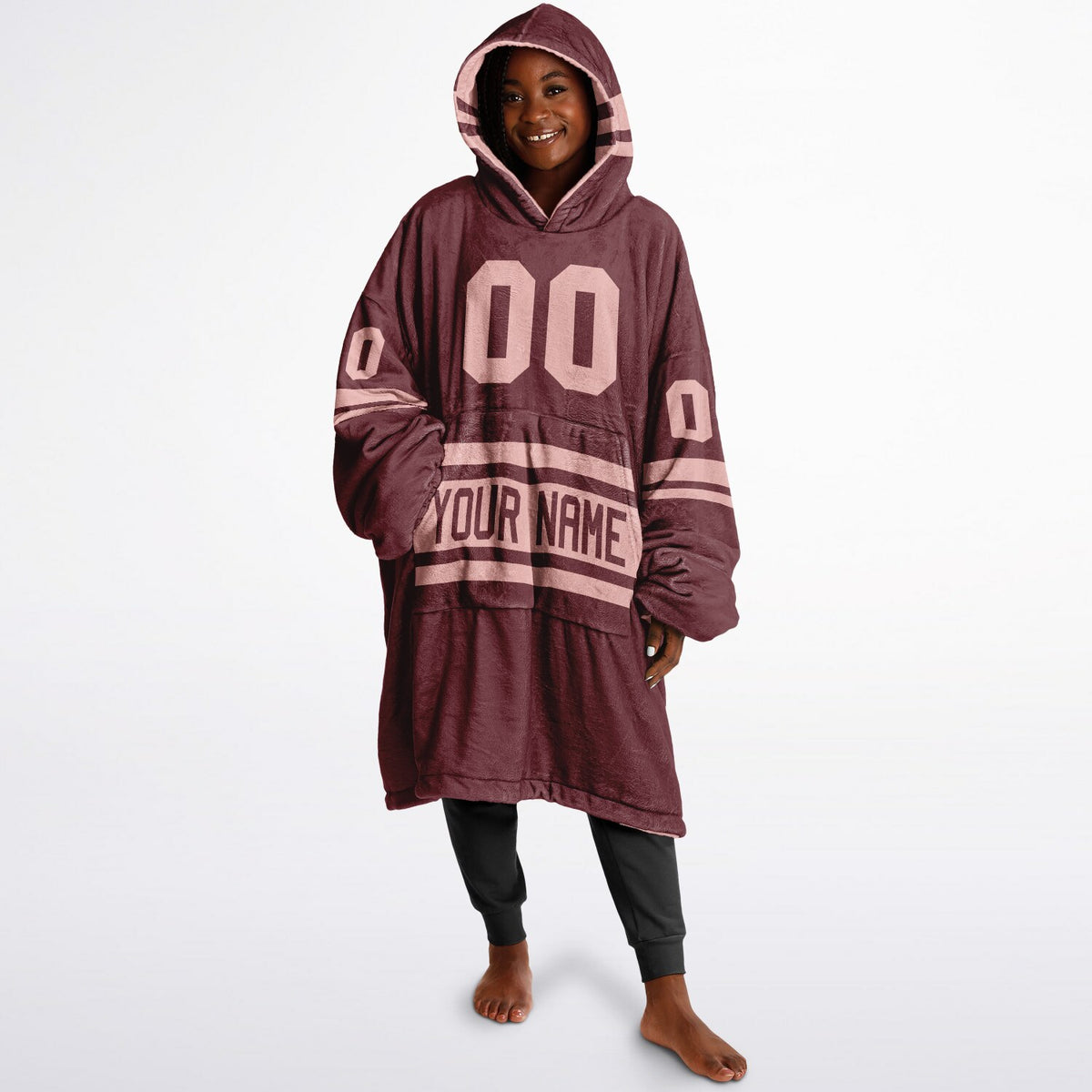 Burgundy & Blush Pink Superfan Reversible