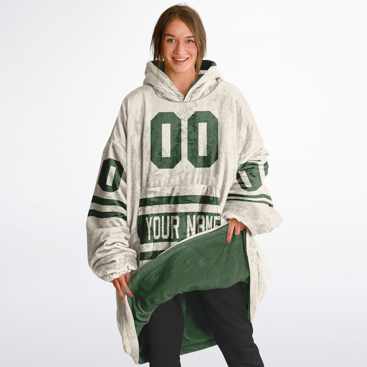 Forest Green & Cream Superfan Reversible
