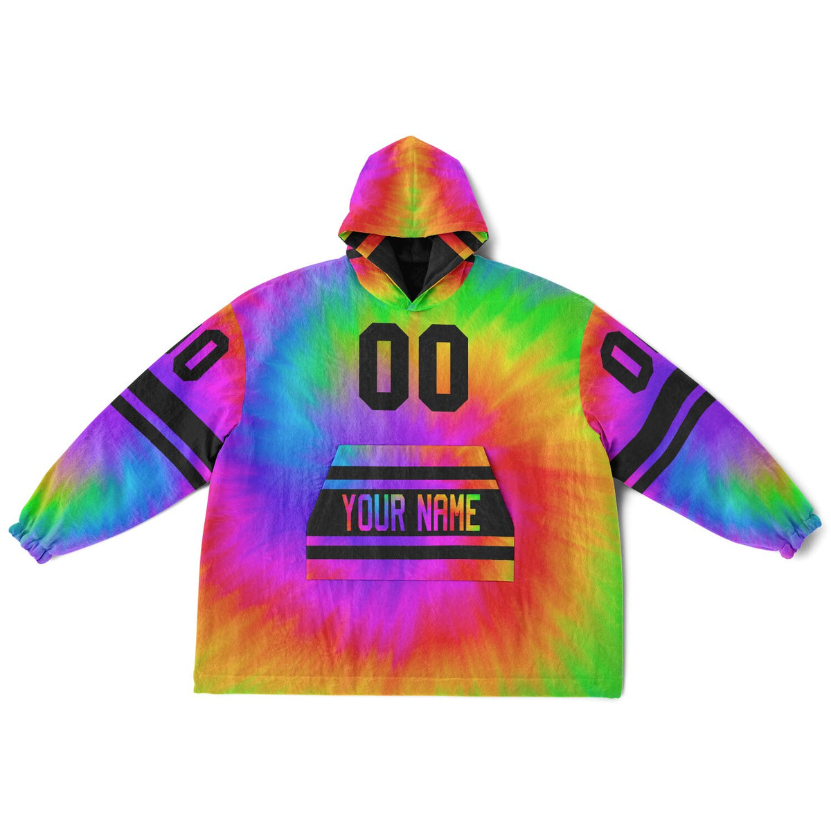 Tie Dye & Black Superfan Reversible