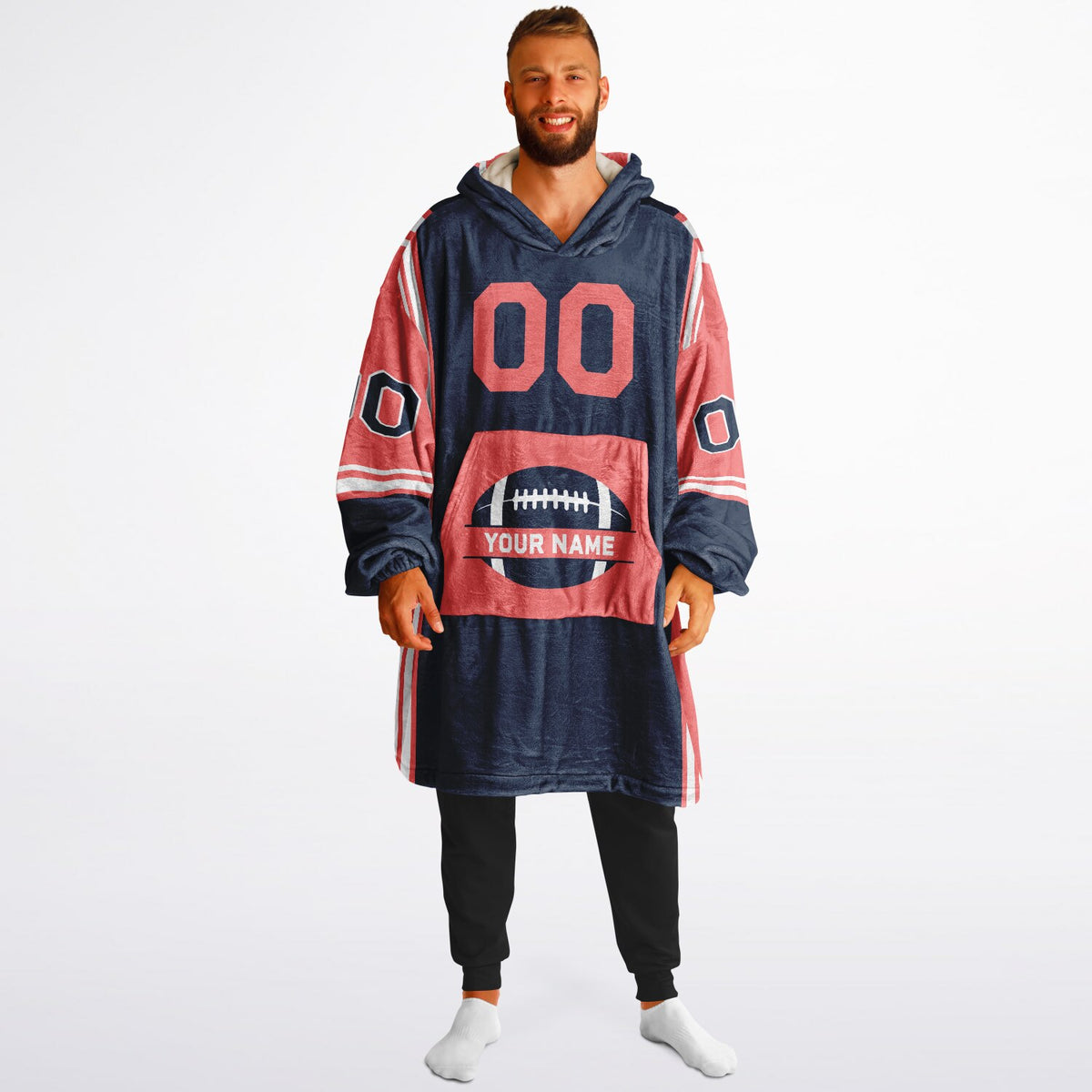 Navy Electric Coral White Bold