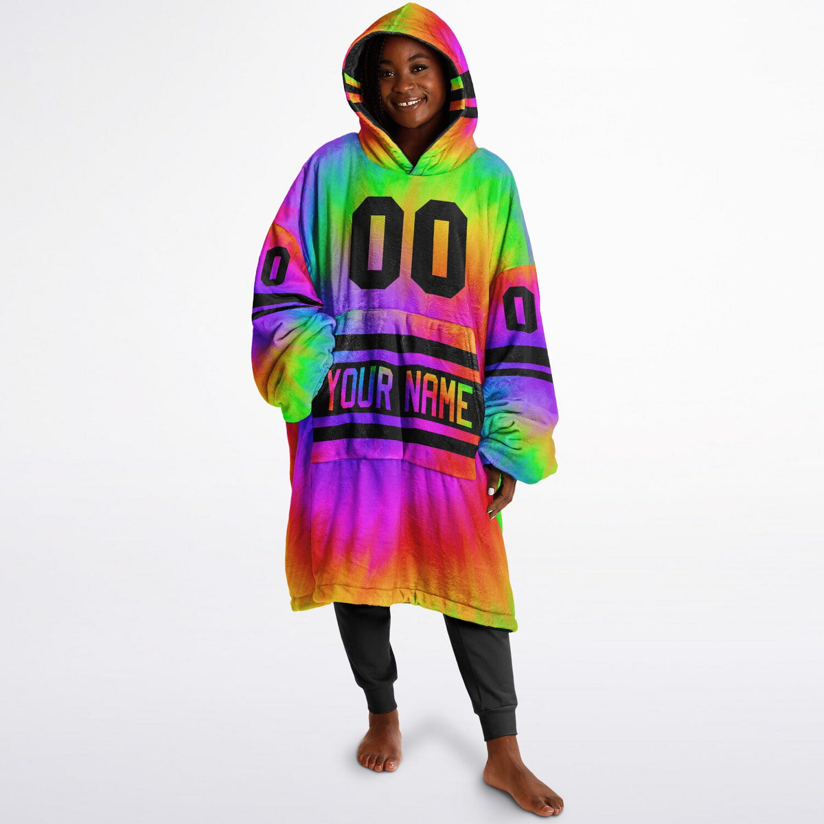 Tie Dye & Black Superfan Reversible