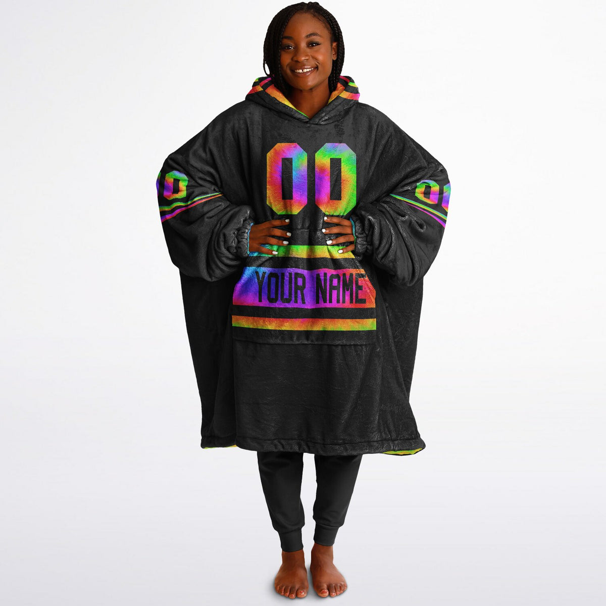 Tie Dye & Black Superfan Reversible