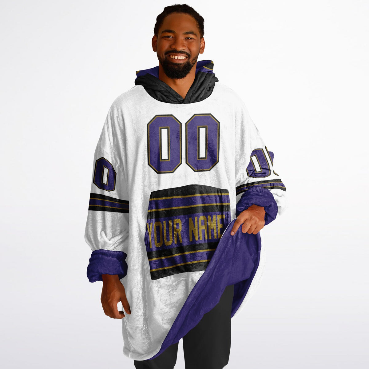 Purple Black Dark Gold Superfan Reversible