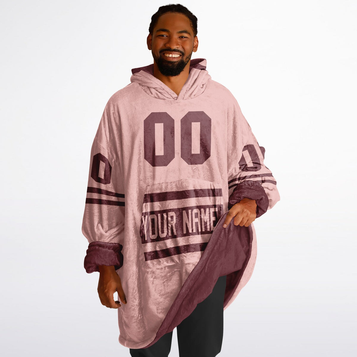 Burgundy & Blush Pink Superfan Reversible