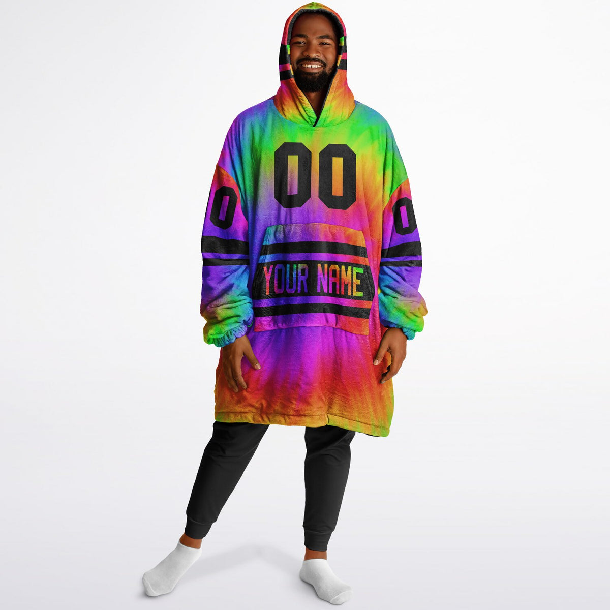 Tie Dye & Black Superfan Reversible