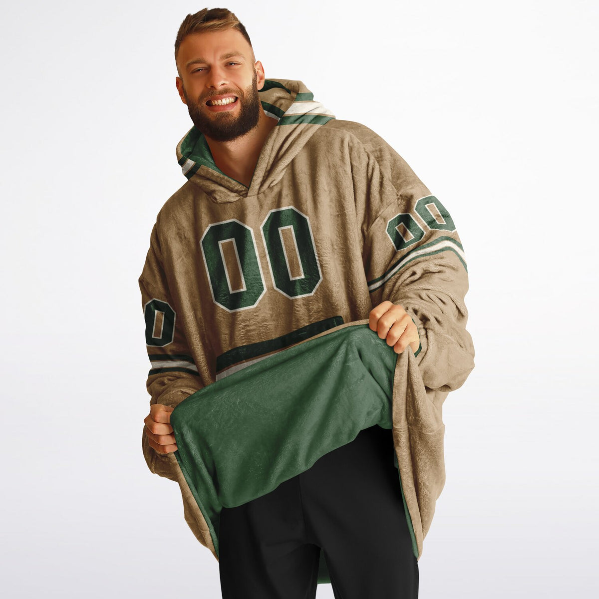 Forest Green Cream Camel Superfan Reversible