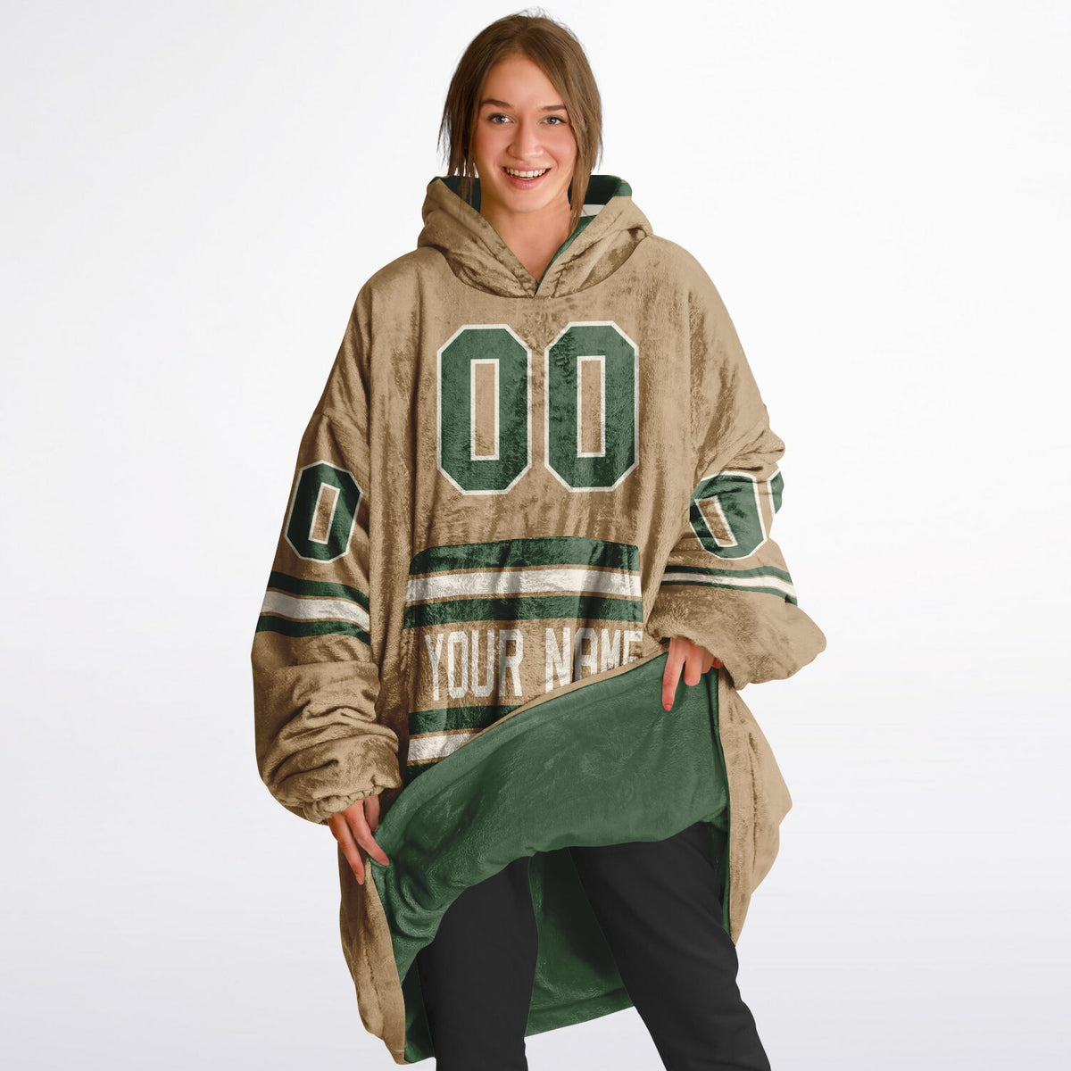 Forest Green Cream Camel Superfan Reversible