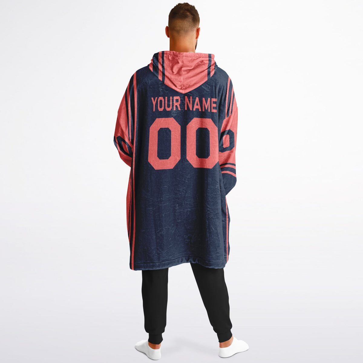 Navy & Electric Coral Bold