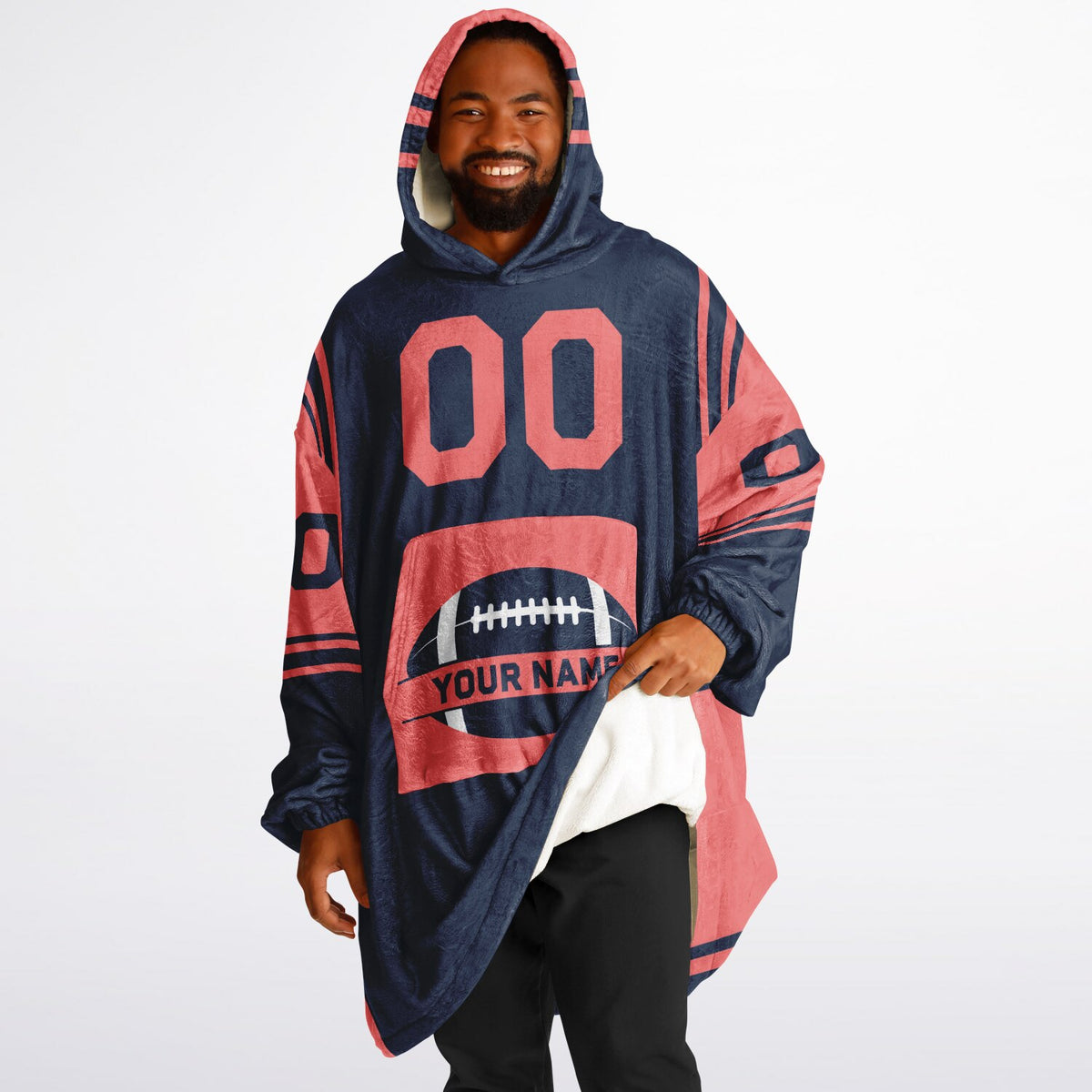 Navy & Electric Coral Bold