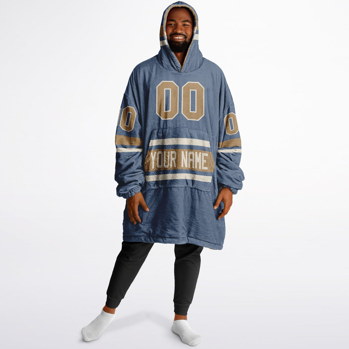 Slate Blue Cream Camel Superfan Reversible