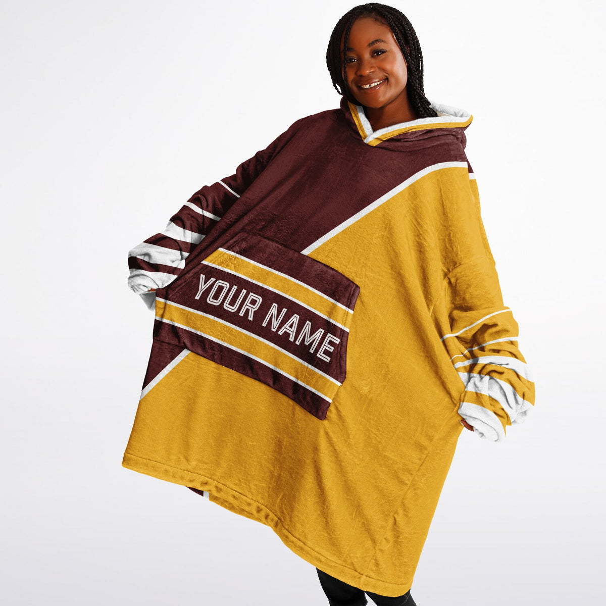 Burgundy Gold White Split Decision
