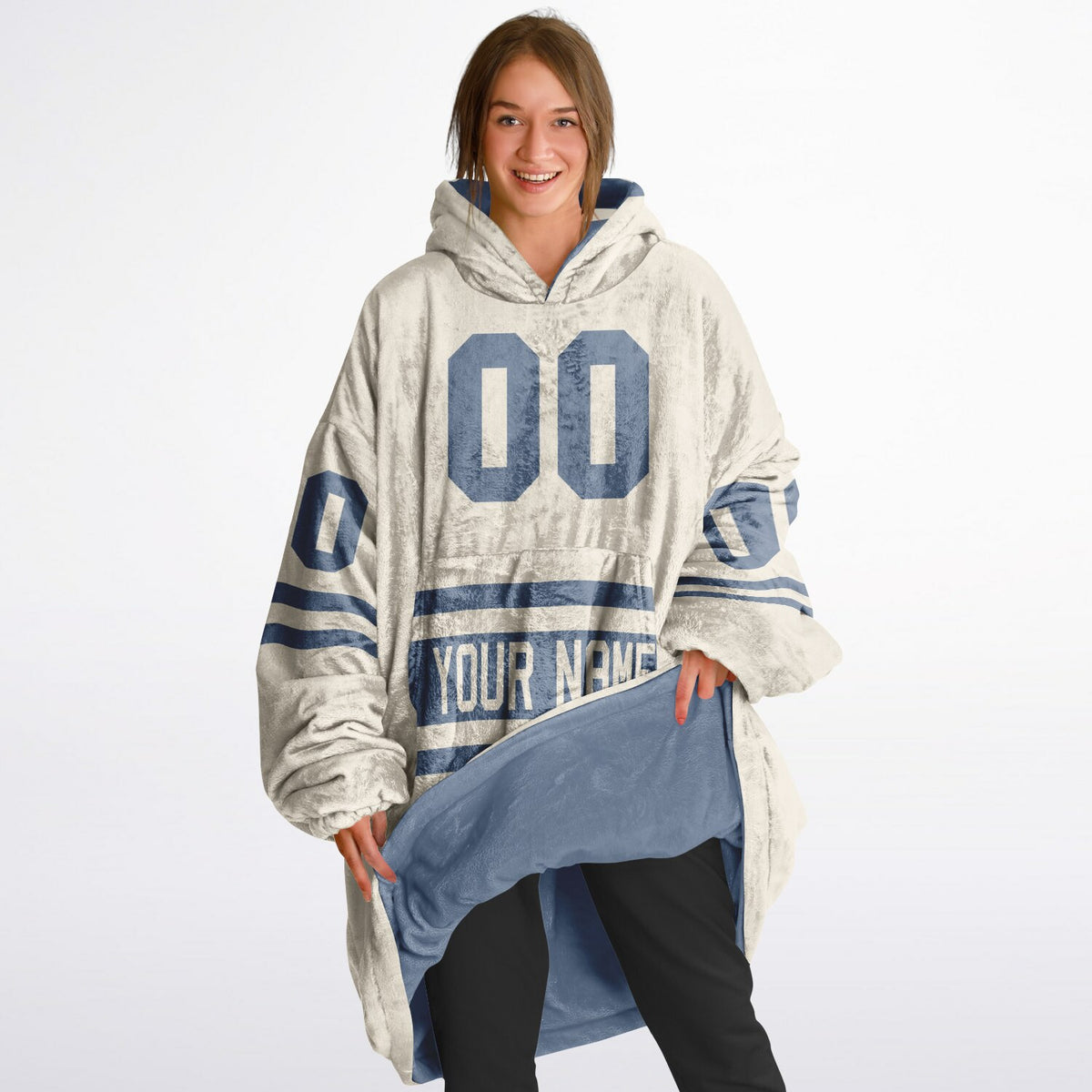 Slate Blue & Cream Superfan Reversible