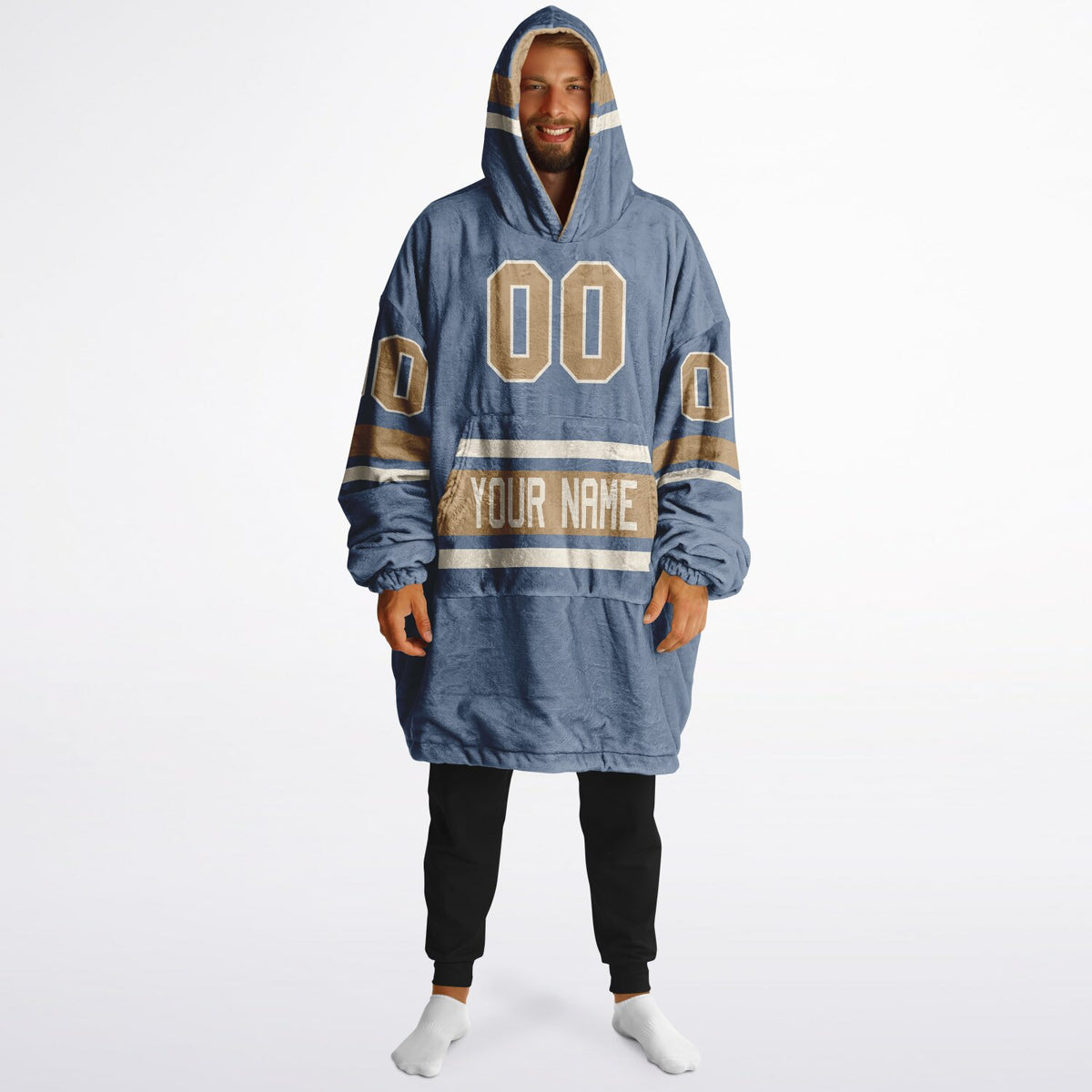 Slate Blue Cream Camel Superfan Reversible