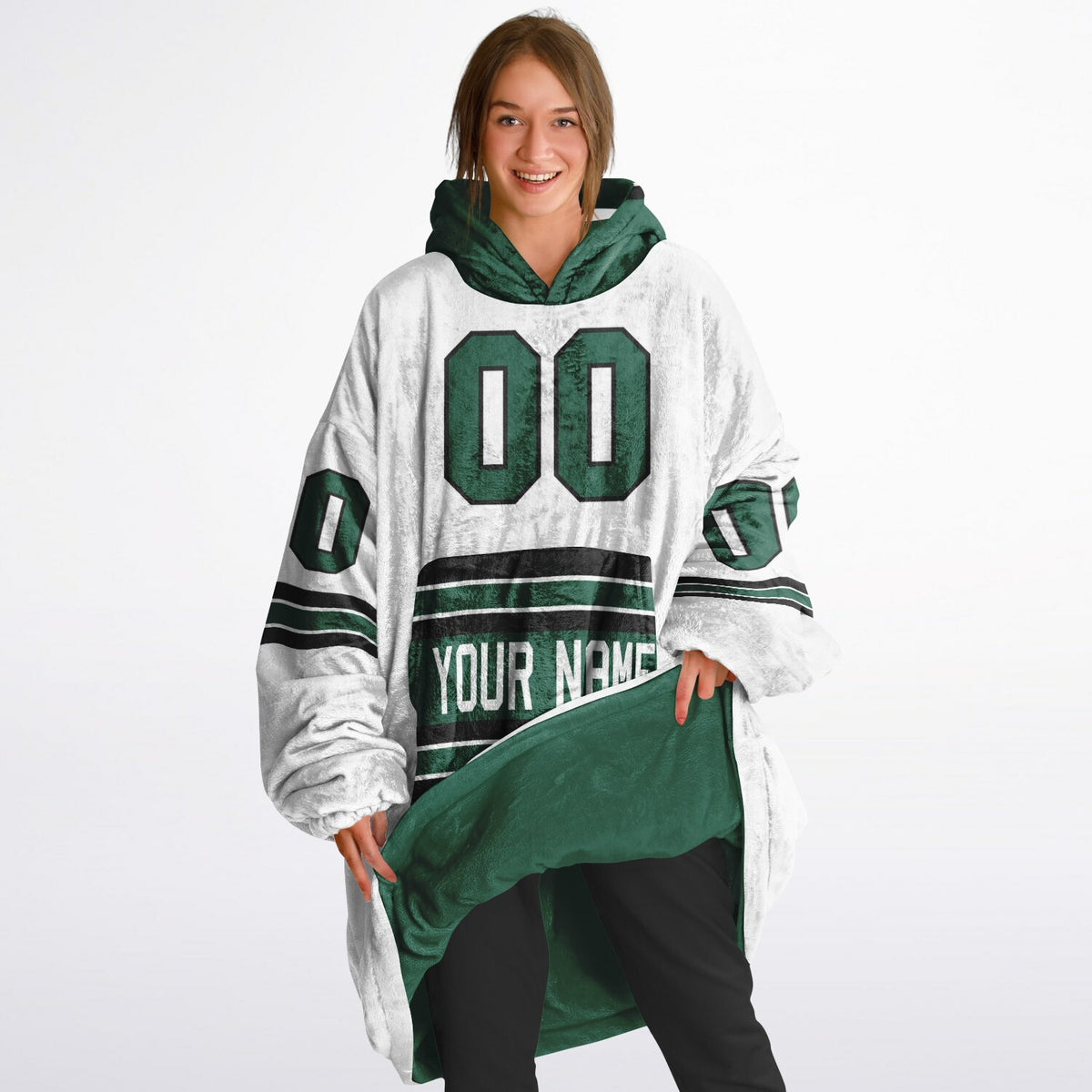 Green/Black/White Superfan Reversible
