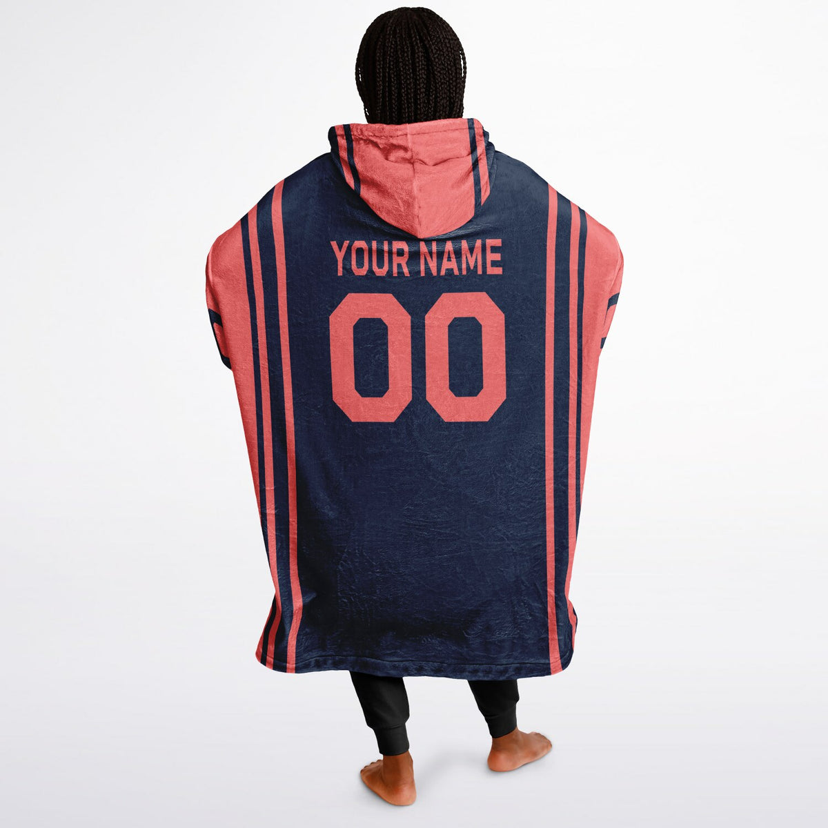 Navy & Electric Coral Bold