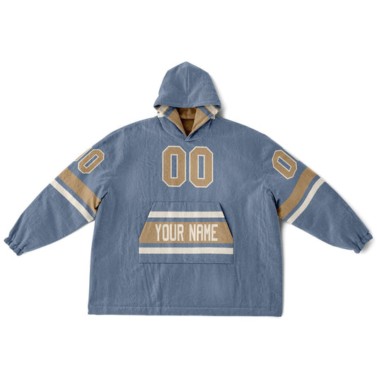 Slate Blue Cream Camel Superfan Reversible